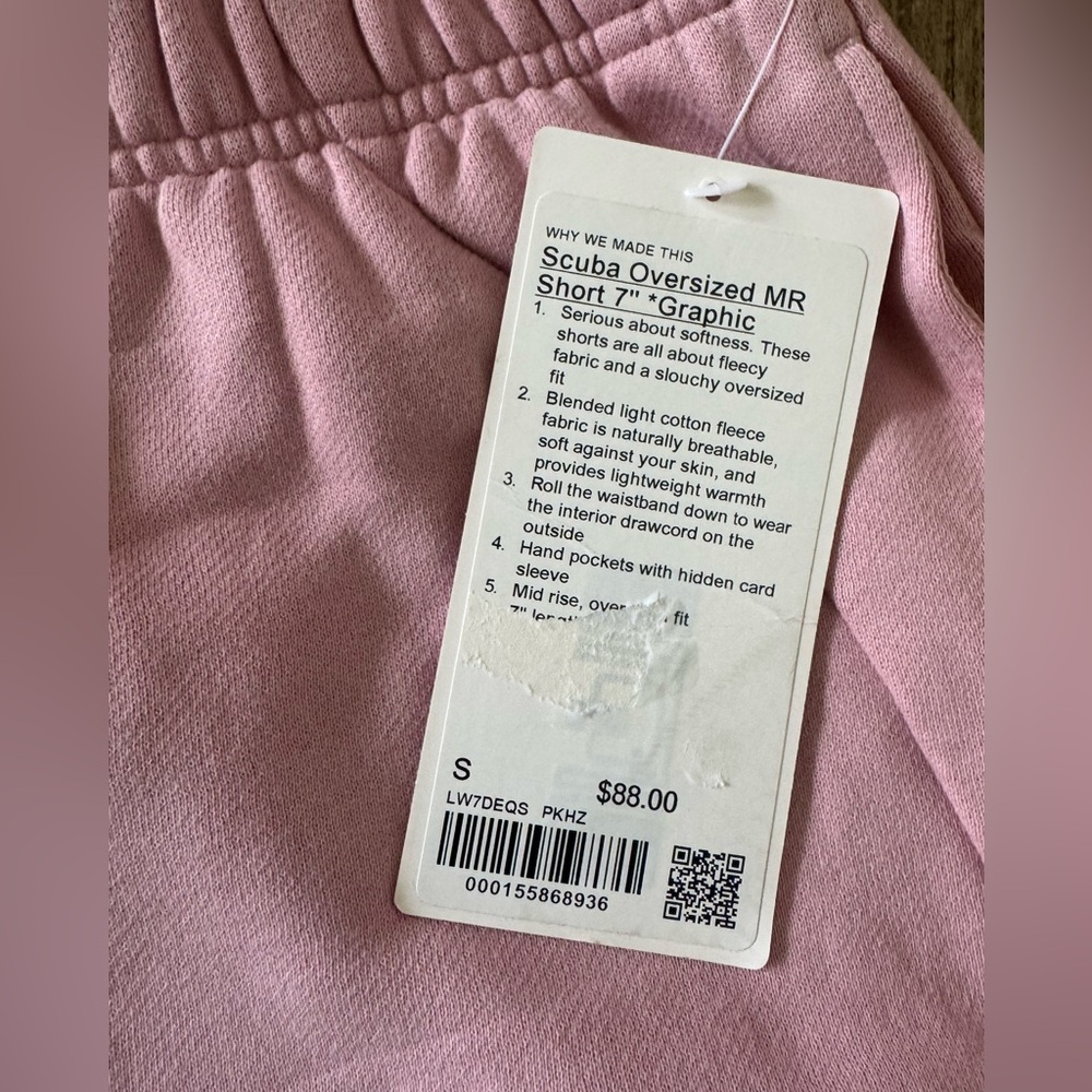 NWT Lululemon Scuba Mid-Rise Oversized Short 7" *Graphic‎ Pink Haze Womens Small - Picture 6 of 7
